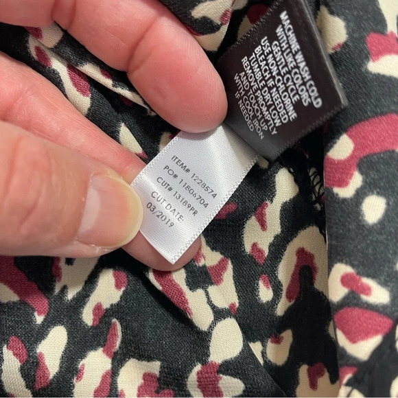 Torrid Leopard Georgette Blouse Red Black - Picture 4 of 9